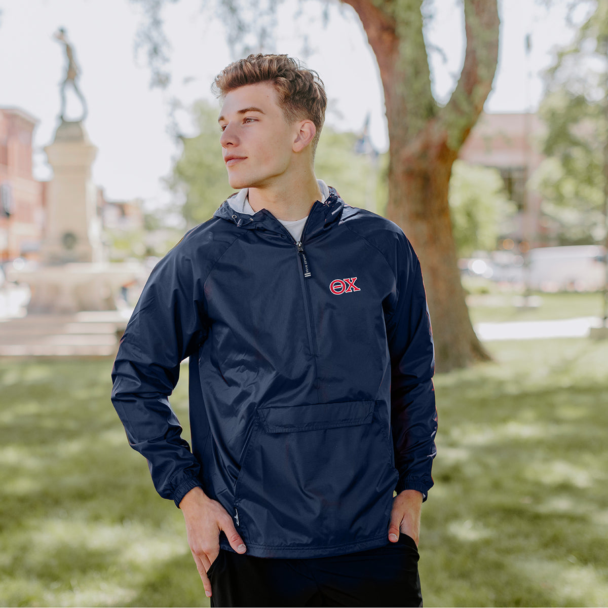 Theta Chi Classic 1/4 Zip Rain Jacket