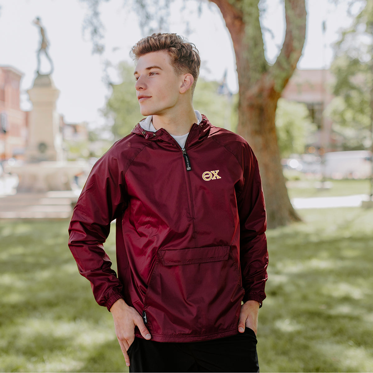 New! Theta Chi Classic 1/4 Zip Rain Jacket