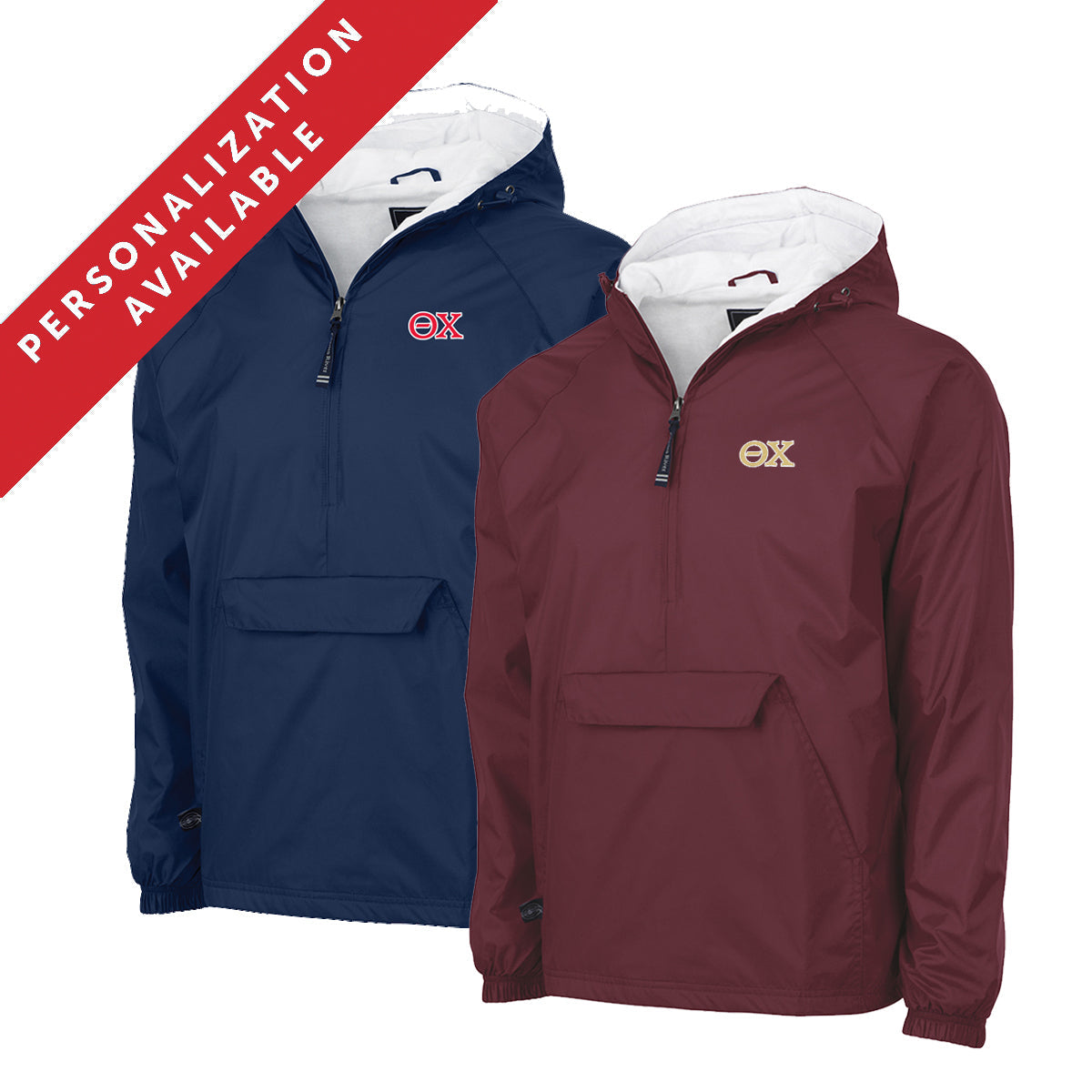 Theta Chi Classic 1/4 Zip Rain Jacket