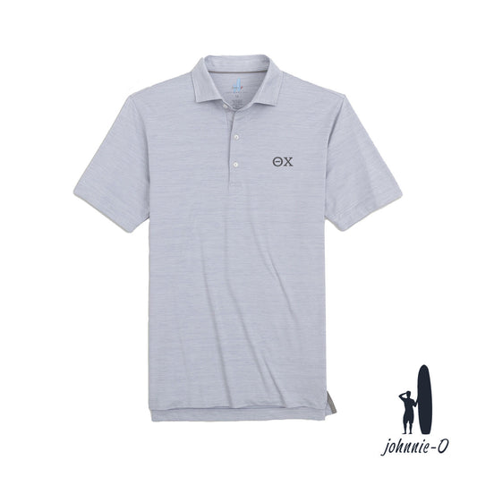 New! Theta Chi Johnnie-O Heather Grey Polo