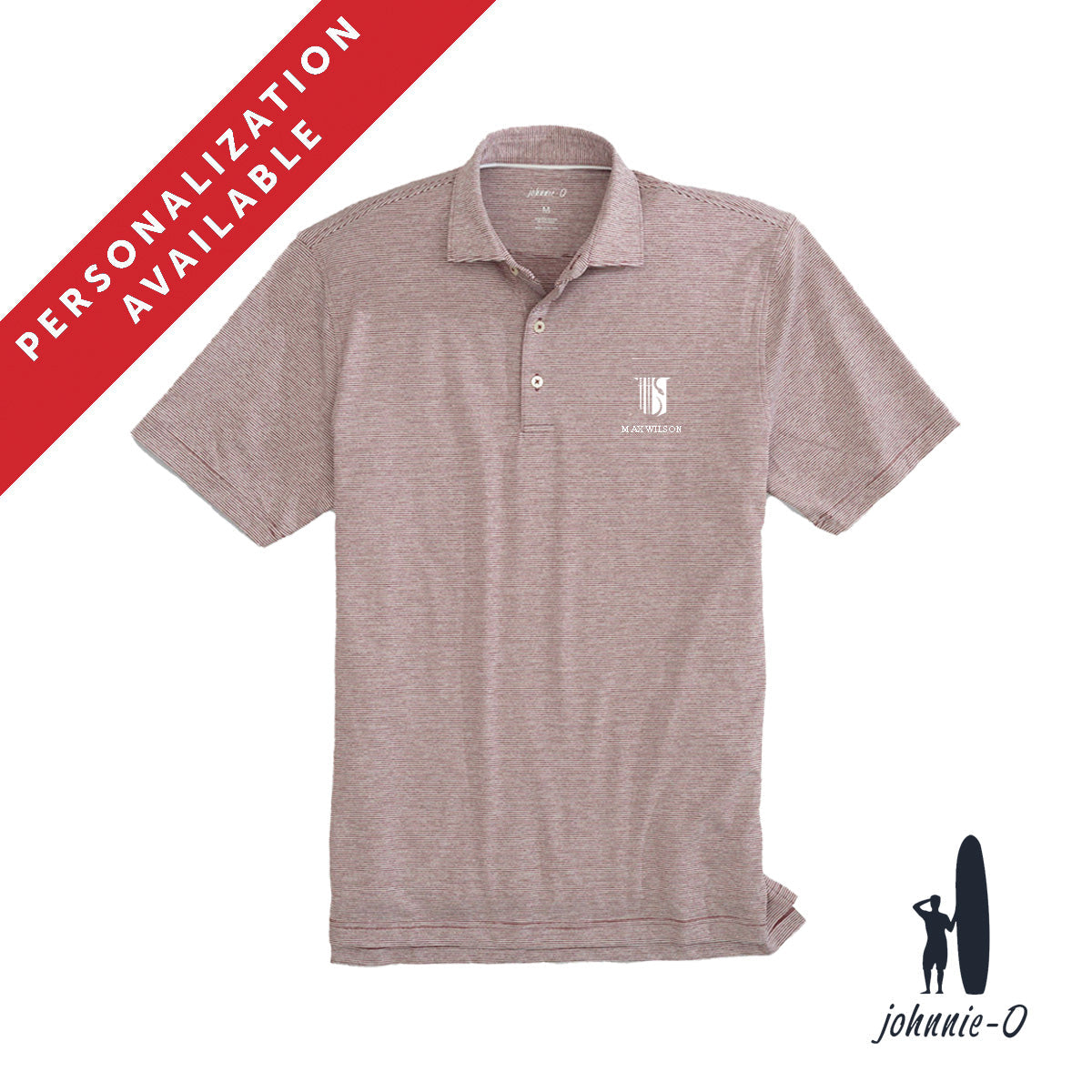 New! Theta Chi Personalized Johnnie-O Striped Polo