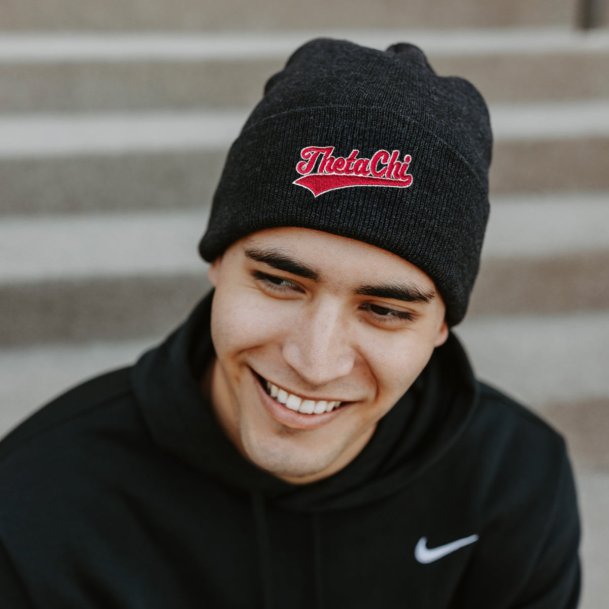 New! Theta Chi Signature Charcoal Beanie