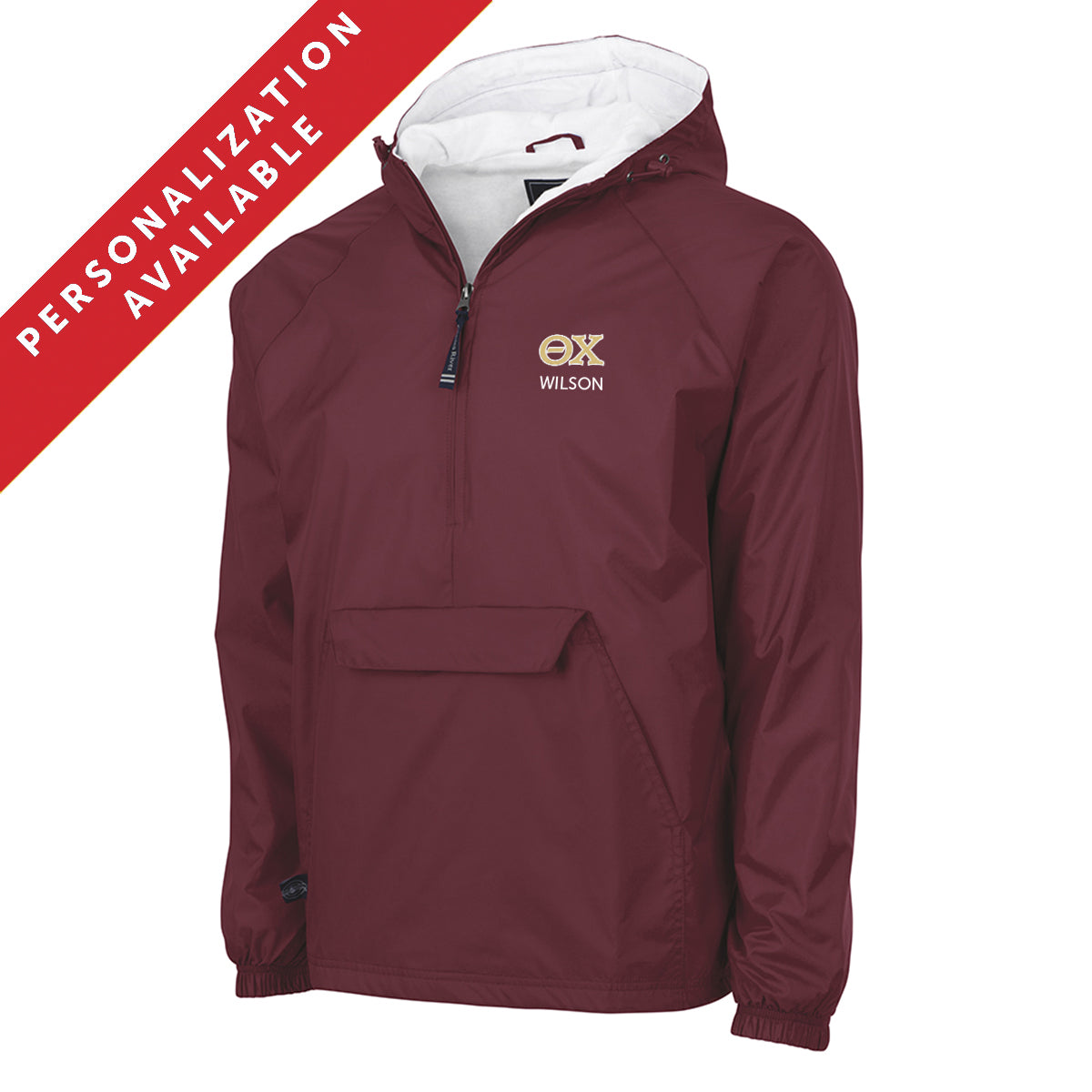 New! Theta Chi Classic 1/4 Zip Rain Jacket