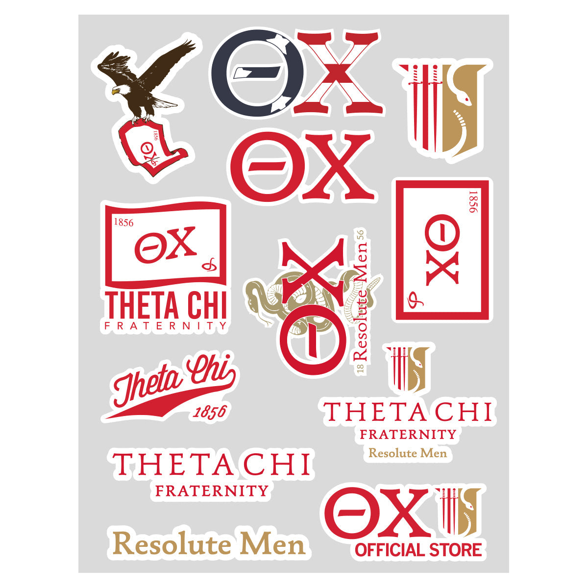 Theta Chi Sticker Sheet | Theta Chi| Promotional > Stickers