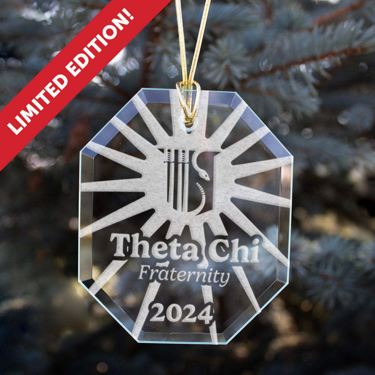 New! Theta Chi 2024 Limited Edition Retro Holiday Ornament