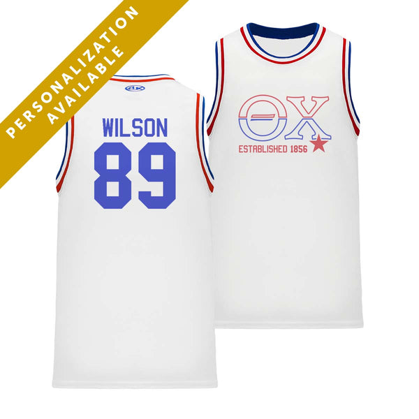 Theta Chi Personalized White Mesh Baseball Jersey XL